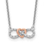 14k Two-Tone White and Rose Gold 1/15 carat Lab Grown Diamond VS/SI+ G+ Complete 18 inch Infinity Heart Necklace