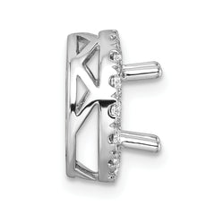 14k White Gold 1/2 carat Lab Grown Diamond VS/SI+ G+ Round Semi Mount Halo Chain Slide Pendant