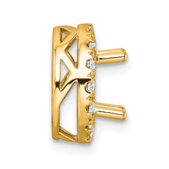 14k Yellow Gold 2 1/2 carat Lab Grown Diamond VS/SI+ G+ Complete Round Halo Chain Slide Pendant