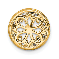 14k Yellow Gold 2 1/2 carat Lab Grown Diamond VS/SI+ G+ Complete Round Halo Chain Slide Pendant