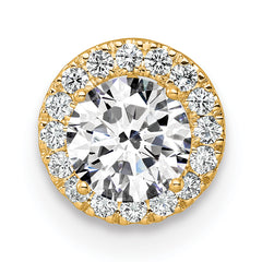 14k 1/2 carat Lab Grown Diamond VS/SI+ G+ Semi Mount Round Halo Chain Slide Pendant