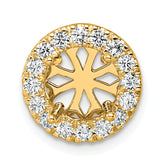 14k Yellow Gold 2 1/2 carat Lab Grown Diamond VS/SI+ G+ Complete Round Halo Chain Slide Pendant