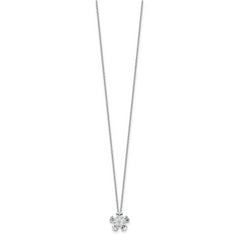 14k White Gold 1 carat Lab Grown Diamond VS+ F+ Complete 18 inch Flower Pendant Necklace