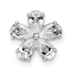 14k White Gold 1 carat Lab Grown Diamond VS+ F+ Complete Flower Chain Slide Pendant