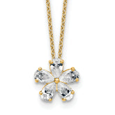 14k 1 carat Lab Grown Diamond VS+ F+ Complete 18 inch Flower Pendant Necklace