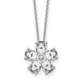 14k White Gold 2 carat Lab Grown Diamond VS+ F+ Complete 18 inch Flower Pendant Necklace