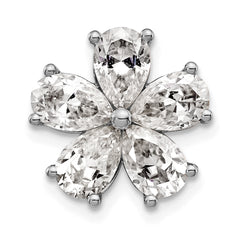 14k White Gold 2 carat Lab Grown Diamond VS+ F+ Complete Flower Chain Slide Pendant