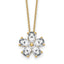 14k 2 carat Lab Grown Diamond VS+ F+ Complete 18 inch Flower Pendant Necklace