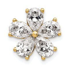 14k 2 carat Lab Grown Diamond VS+ F+ Complete Flower Chain Slide Pendant