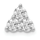 14k White Gold 1/2 carat Lab Grown Diamond VS/SI+ G+ Complete Three Stone Triangle Chain Slide Pendant