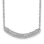 10k White Gold Diamond Curved Bar 18 inch Necklace