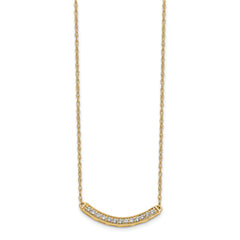 10k Diamond Curved Bar 18 inch Necklace