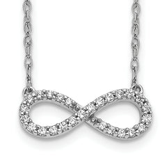 14k White Gold 1/6 carat Lab Grown Diamond VS/SI+ G+ Complete 18 inch Infinity Symbol Necklace