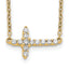 14k 1/6 carat Lab Grown Diamond VS/SI+ G+ Complete 18 inch Sideways Cross Necklace