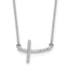 Diamond Sideways Cross Necklace in 10K White Gold (1/10 ct. tw.), 18 Inch - Sophia Jewelers