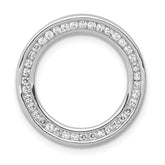 14k White Gold 3/8 carat Lab Grown Diamond VS/SI+ G+ Circle Chain Slide Pendant