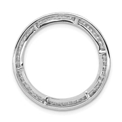 14k White Gold 1/2 carat Lab Grown Diamond VS/SI+ G+ Circle Chain Slide Pendant