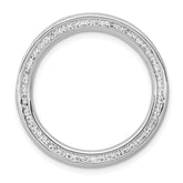 14k White Gold 1/2 carat Lab Grown Diamond VS/SI+ G+ Circle Chain Slide Pendant