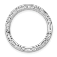 14k White Gold 1/2 carat Lab Grown Diamond VS/SI+ G+ Circle Chain Slide Pendant