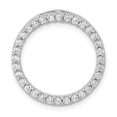14k White Gold 1/2 carat Lab Grown Diamond VS/SI+ G+ Circle Chain Slide Pendant