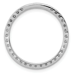 14k White Gold 3/4 carat Lab Grown Diamond VS/SI+ G+ Circle Chain Slide Pendant