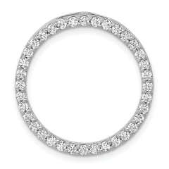 14k White Gold 3/4 carat Lab Grown Diamond VS/SI+ G+ Circle Chain Slide Pendant