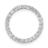14k White Gold 1/2 carat Lab Grown Diamond VS/SI+ G+ Circle Chain Slide Pendant