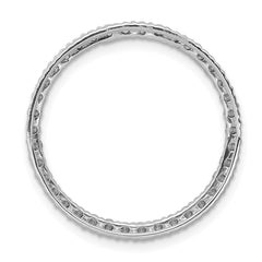 14k White Gold 3/4 carat Lab Grown Diamond VS/SI+ G+ Circle Chain Slide Pendant