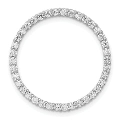 14k White Gold 3/4 carat Lab Grown Diamond VS/SI+ G+ Circle Chain Slide Pendant