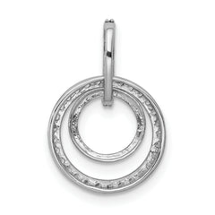 10k White Gold 1/4ct. Diamond Double Circle Dangle Pendant