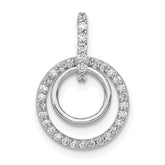 10k White Gold 1/4ct. Diamond Double Circle Dangle Pendant