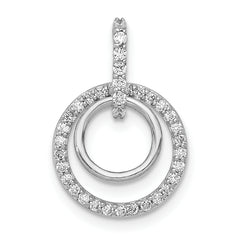 10k White Gold 1/4ct. Diamond Double Circle Dangle Pendant