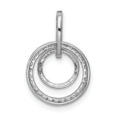 14k White Gold 1/4 carat Lab Grown Diamond VS/SI+ G+ Complete Double Circle Dangle Pendant