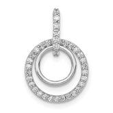 14k White Gold 1/4 carat Lab Grown Diamond VS/SI+ G+ Complete Double Circle Dangle Pendant