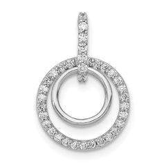 14k White Gold 1/4 carat Lab Grown Diamond VS/SI+ G+ Complete Double Circle Dangle Pendant