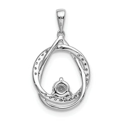 14k White Gold 1/3 carat Lab Grown Diamond VS/SI+ G+ Complete Fashion Circle and Teardrop Pendant
