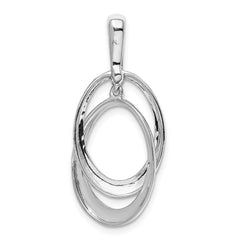 10k White Gold 1/20ct. Diamond Double Oval Pendant