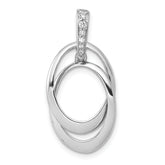 10k White Gold 1/20ct. Diamond Double Oval Pendant