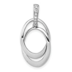 10k White Gold 1/20ct. Diamond Double Oval Pendant