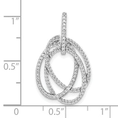 14k White Gold 1/3 carat Lab Grown Diamond VS/SI+ G+ Complete Intertwined Oval Pendant