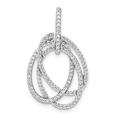14k White Gold 1/3 carat Lab Grown Diamond VS/SI+ G+ Complete Intertwined Oval Pendant