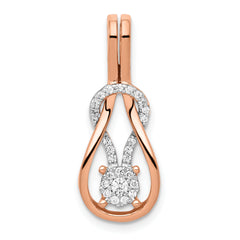 14k Rose Gold 1/6 carat Lab Grown Diamond VS/SI+ G+ Complete Knot Chain Slide Pendant