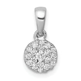 14k White Gold 1/4 carat Lab Grown Diamond VS/SI+ G+ Complete Circle Cluster Pendant