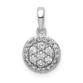 14k White Gold 1/4 carat Lab Grown Diamond VS/SI+ G+ Round Complete Halo Cluster Pendant