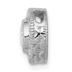 14k White Gold 1/2 carat Lab Grown Diamond VS/SI+ G+ Round Complete Halo Chain Slide Pendant