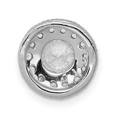 14k White Gold 1/2 carat Lab Grown Diamond VS/SI+ G+ Round Complete Halo Chain Slide Pendant