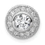 14k White Gold 1/2 carat Lab Grown Diamond VS/SI+ G+ Round Complete Halo Chain Slide Pendant
