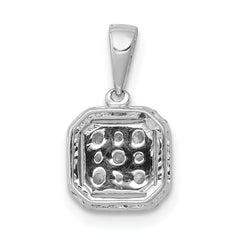 10k White Gold 1/4ct. Diamond Square Cluster Pendant
