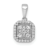 10k White Gold 1/4ct. Diamond Square Cluster Pendant