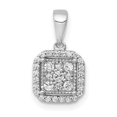 10k White Gold 1/4ct. Diamond Square Cluster Pendant